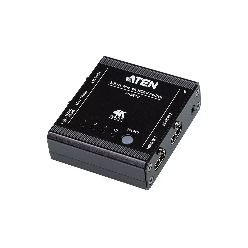 Nedis - Echter 4K-HDMI-Switch mit 3 Anschlüssen, Schwarz, One Size