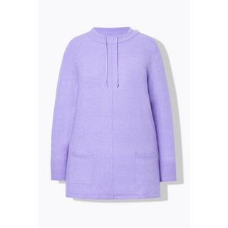 Ulla Popken  Pullover, Stehkragen, Kordel, Taschen, Langarm 