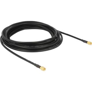 DeLock  Antenna WLAN Cavo [1x Spina SMA - 1x Spina SMA] 5.00 m Nero contatti connettore dorati 