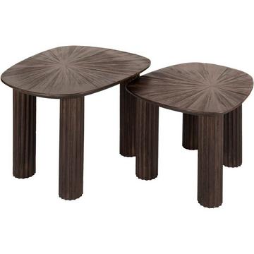 Table basse Maya rectangulaire teck espresso (lot de 2)