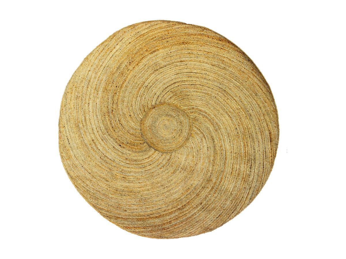 Vente-unique  Tappeto rotondo 100% Juta Intreccio a spirale D. 200 cm Naturale  - KESIA 