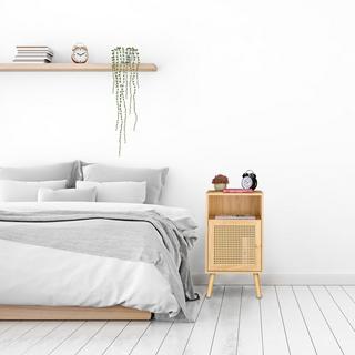 B2X Nachttisch im Rattan-Stil  