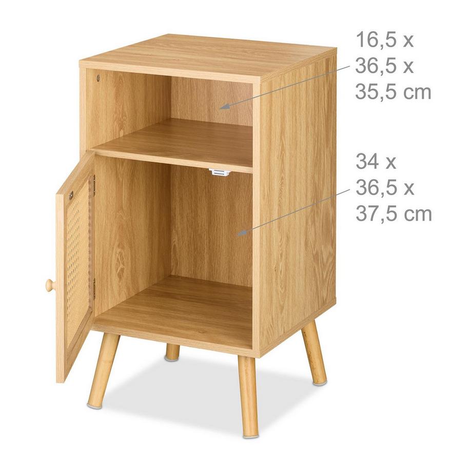 B2X Nachttisch im Rattan-Stil  