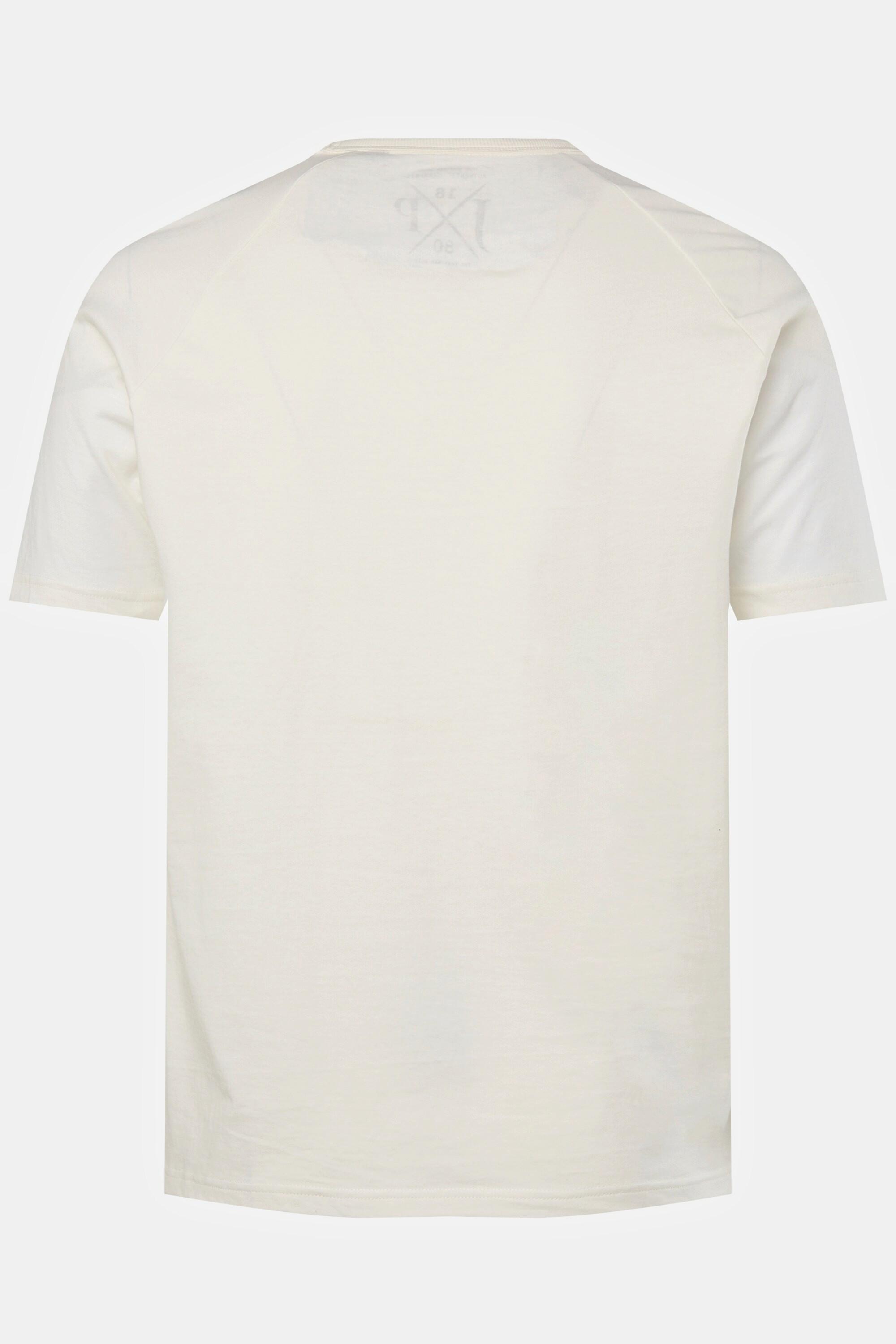 JP1880  T-shirt con mezze maniche raglan, stampa sul petto e scollo a girocollo, fino alla tg. 8XL 