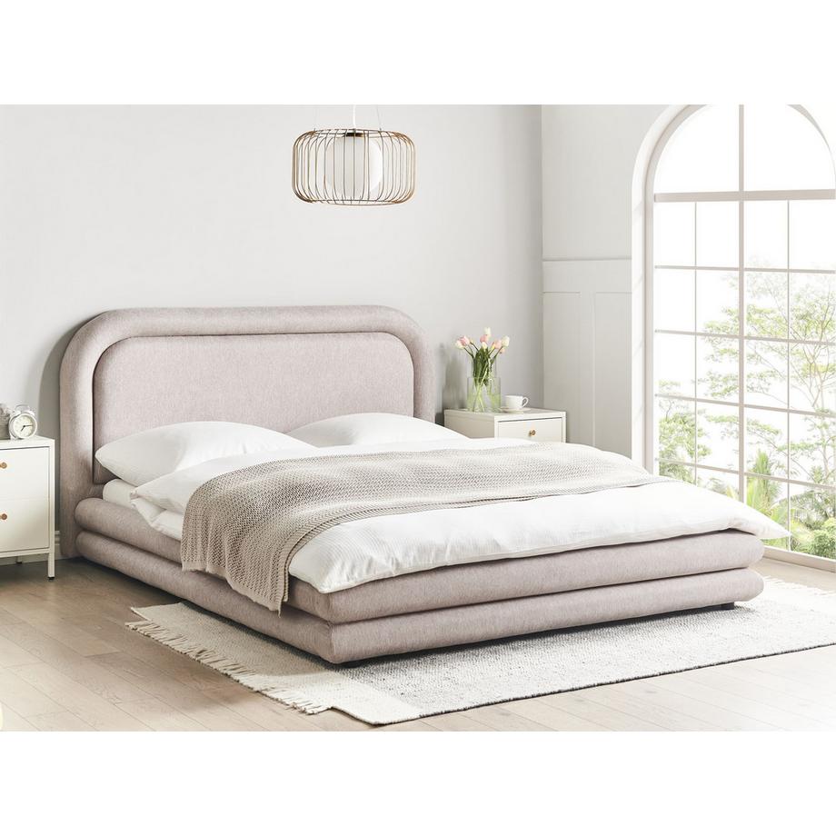 Beliani Letto ad acqua en Lino sintetico  LAVARDENS  