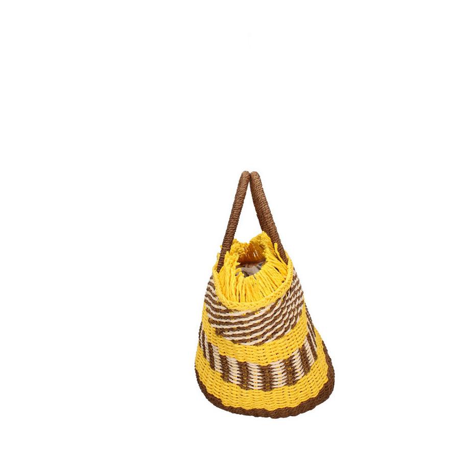 custo BARCELONA Borsa intrecciata a righe con frange  