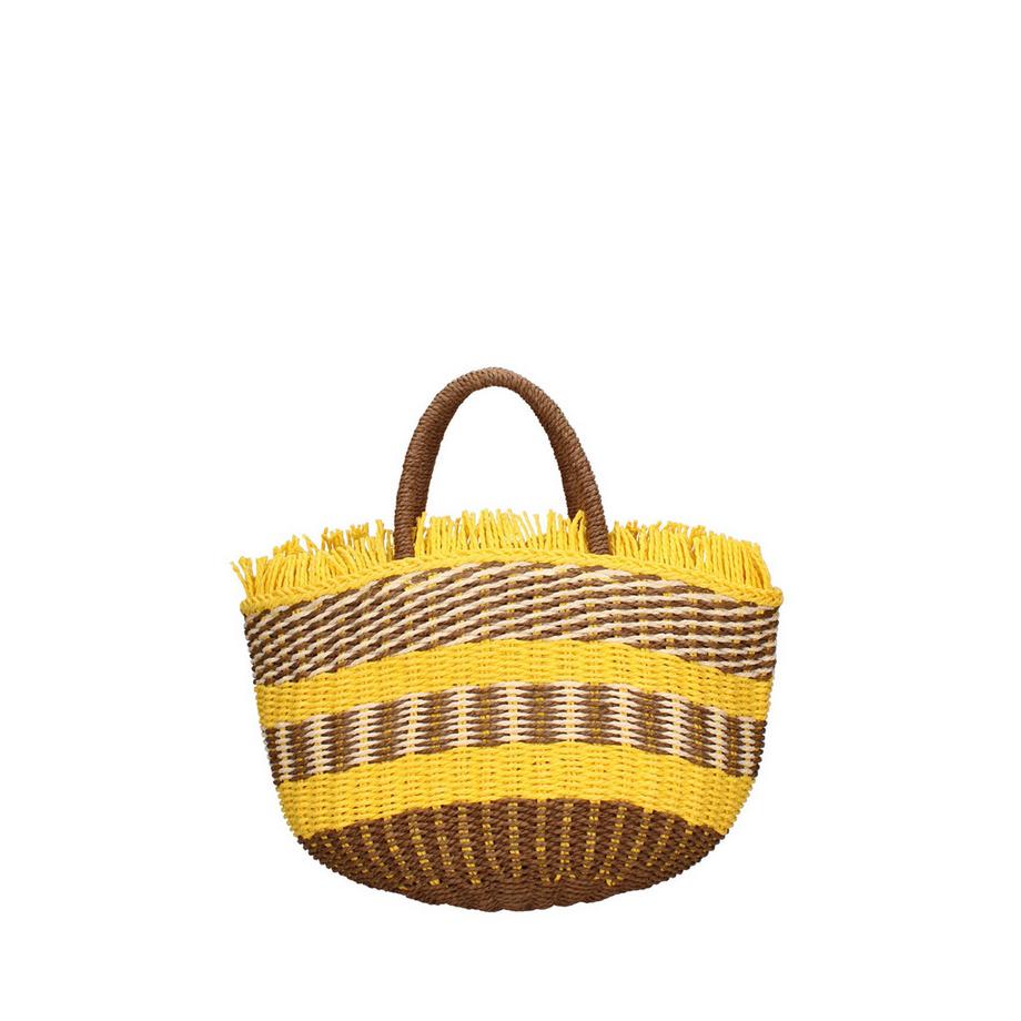 custo BARCELONA Borsa intrecciata a righe con frange  