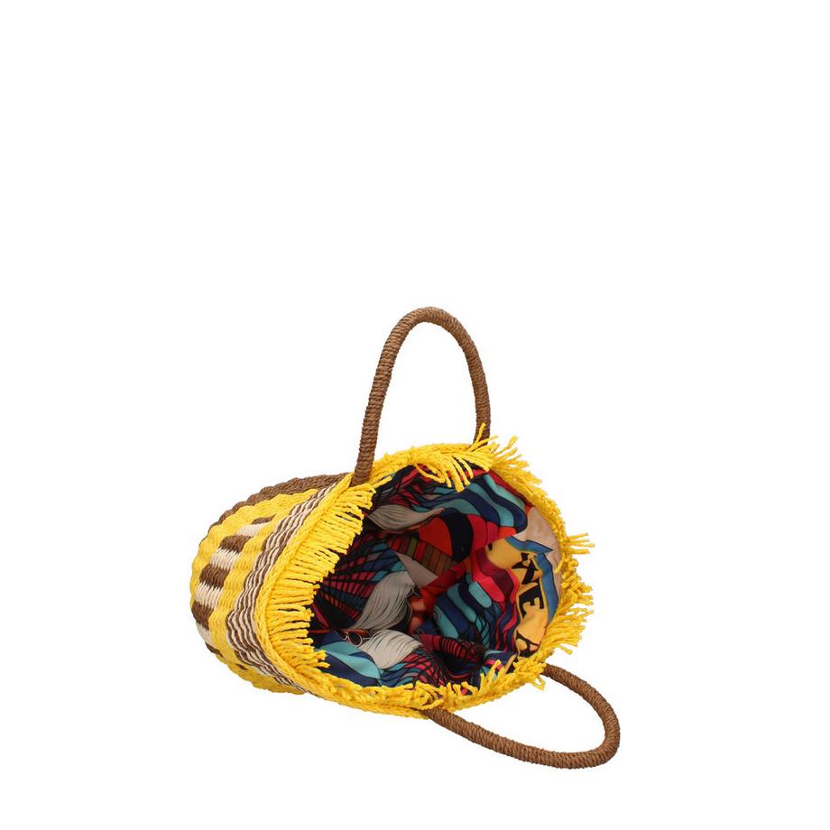 custo BARCELONA Borsa intrecciata a righe con frange  