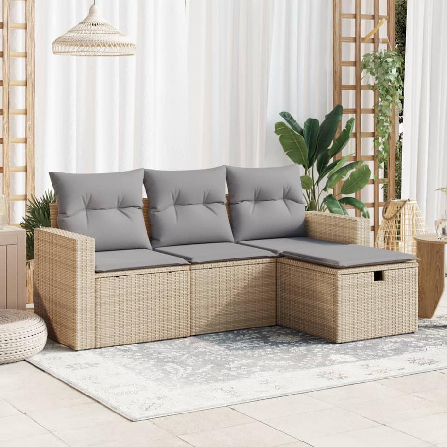 VidaXL set di divani da giardino Polirattan  