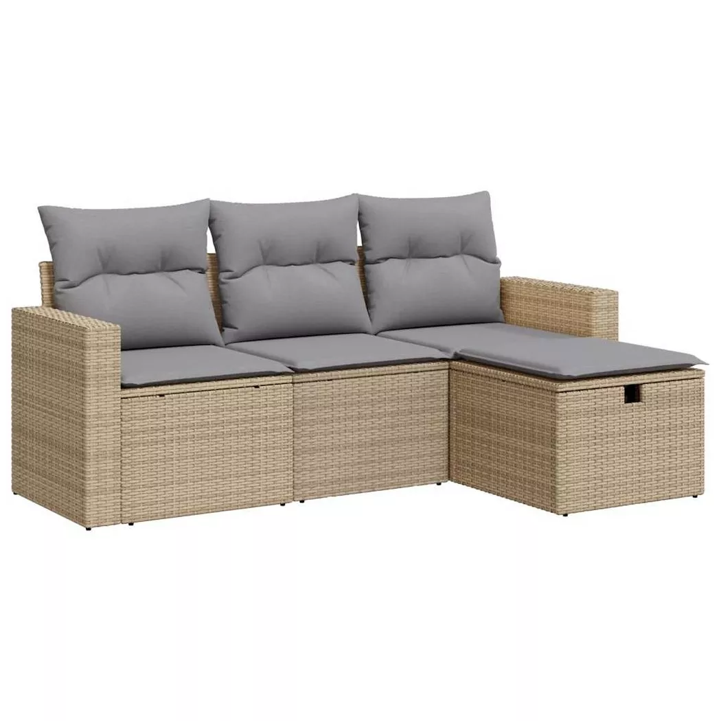 VidaXL - Gartensofa set poly-rattan, One Size, Beige