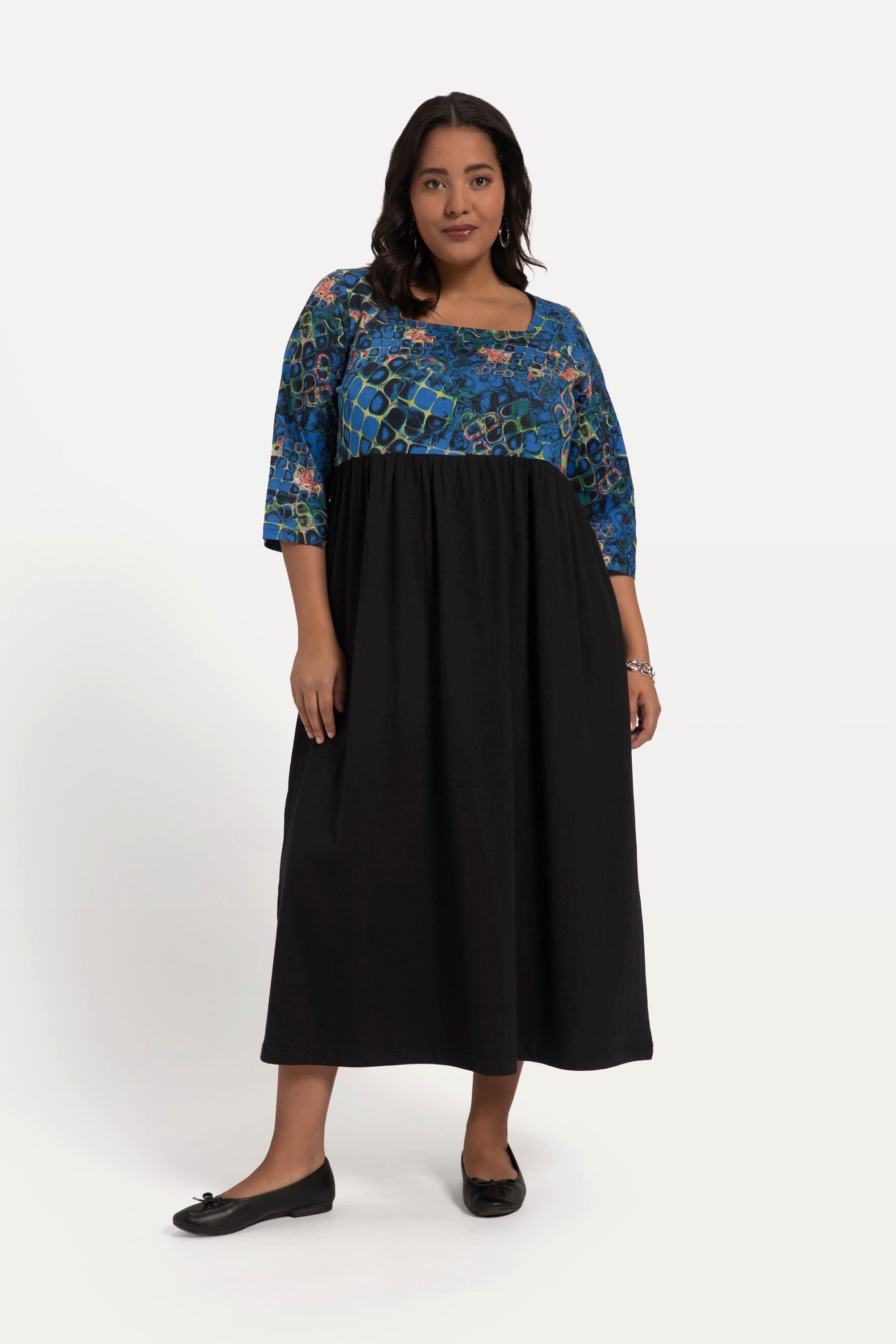 Ulla Popken Robe en jersey coupe evasee couture empire poches  