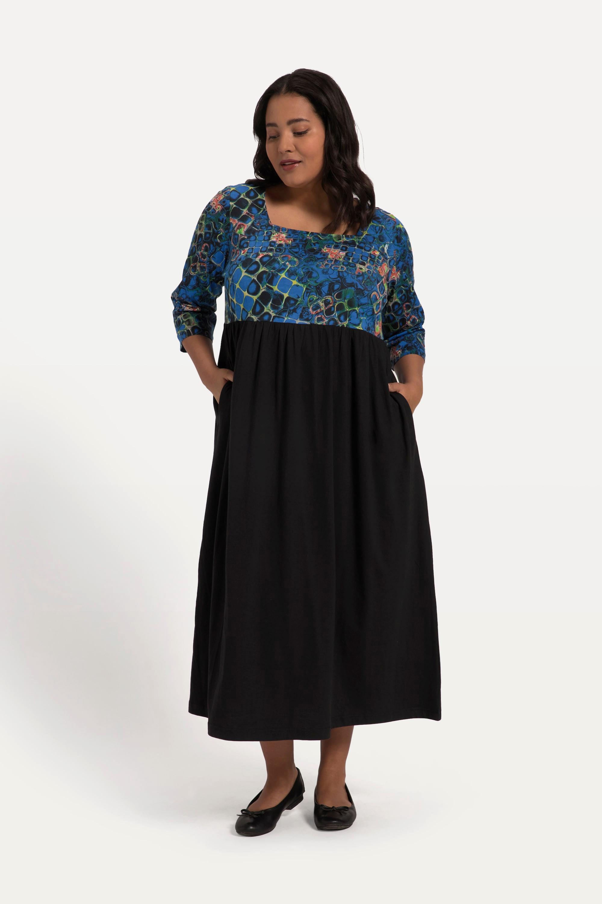 Ulla Popken Robe en jersey coupe evasee couture empire poches  