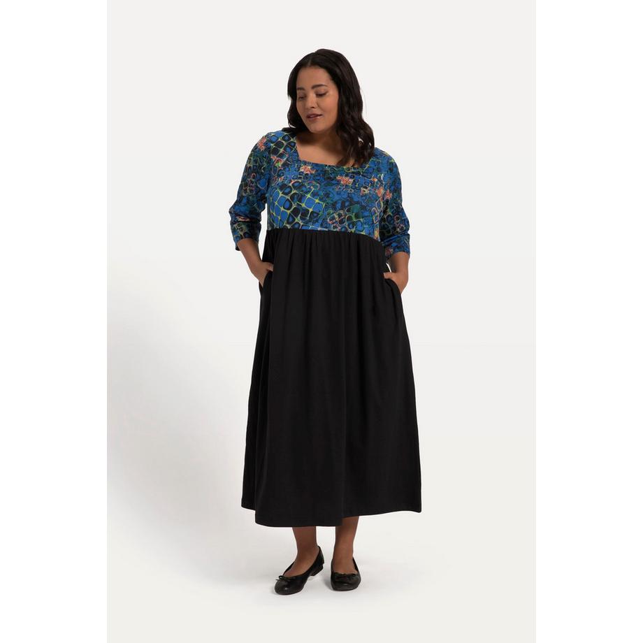 Ulla Popken Jerseykleid A-Linie Empirenaht Taschen  