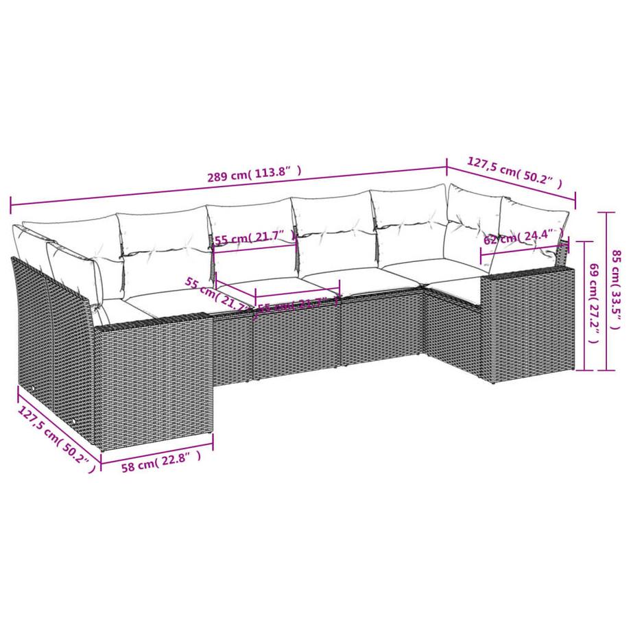 VidaXL Garten sofagarnitur poly-rattan  