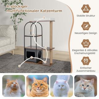 Northio  Tour d'arbre à chat de 118 cm de haut avec structure en métal, mobilier d'escalade pour chats 