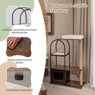 Northio  Tour d'arbre à chat de 118 cm de haut avec structure en métal, mobilier d'escalade pour chats 