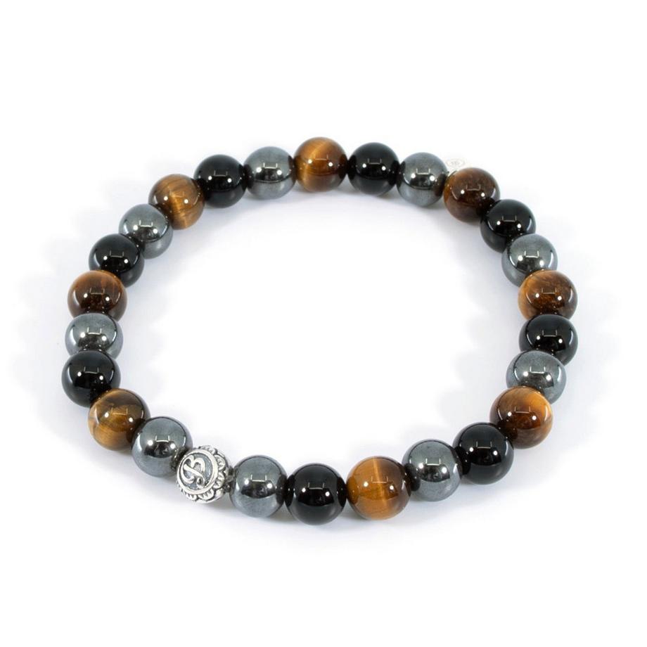 Balibay  Preko  Armband mit Tigeraugen und Onyx Steinen 