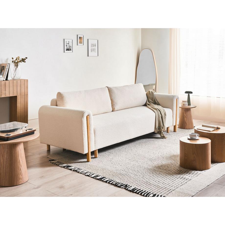 Beliani Canapé-lit en Bouclé Moderne KVAM  