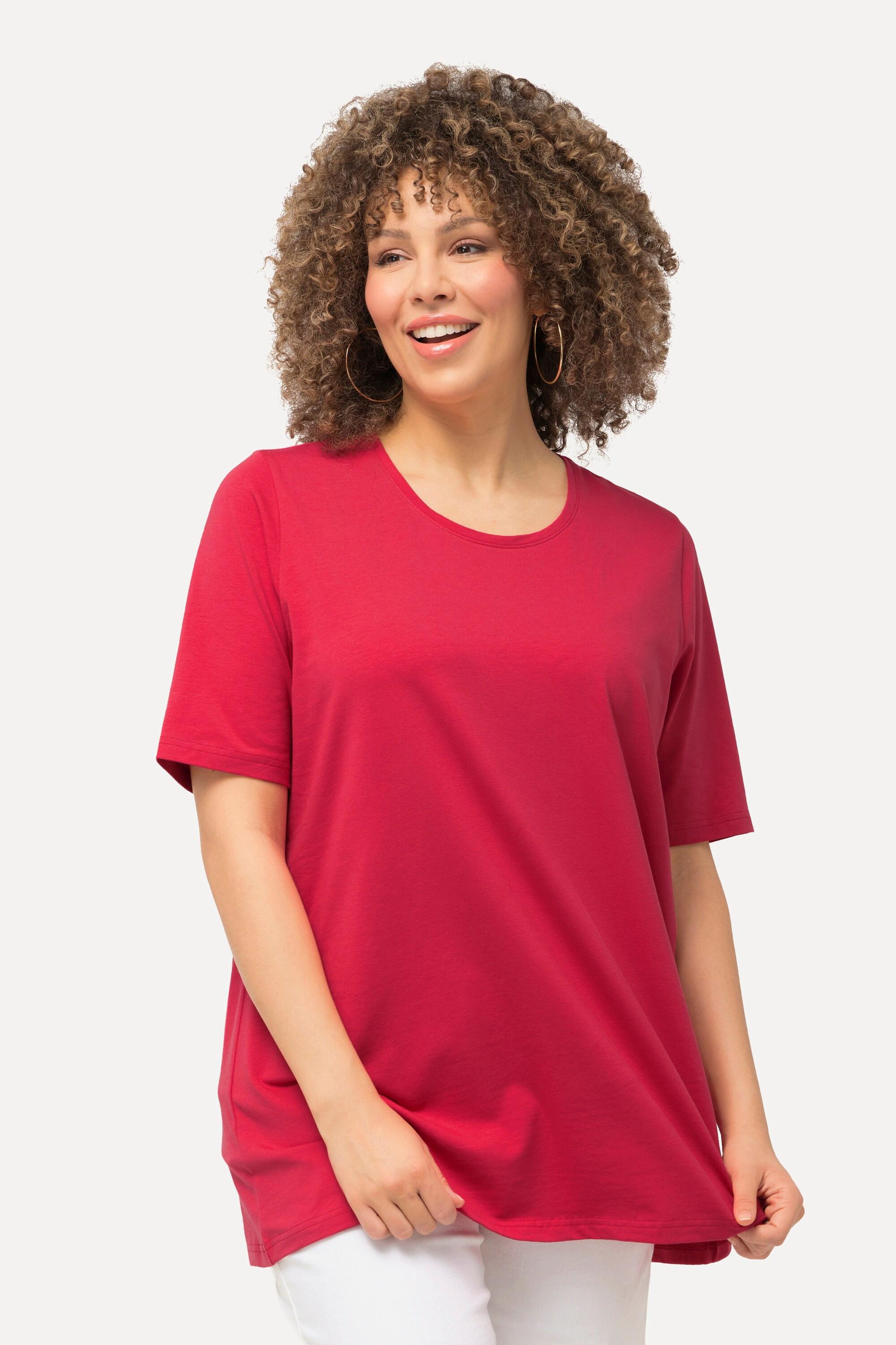 Ulla Popken  T-Shirt, A-Linie, Rundhalsausschnitt, Halbarm 