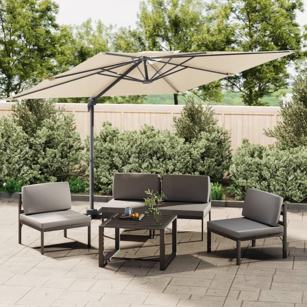 VidaXL Parasol cantilever double toit  