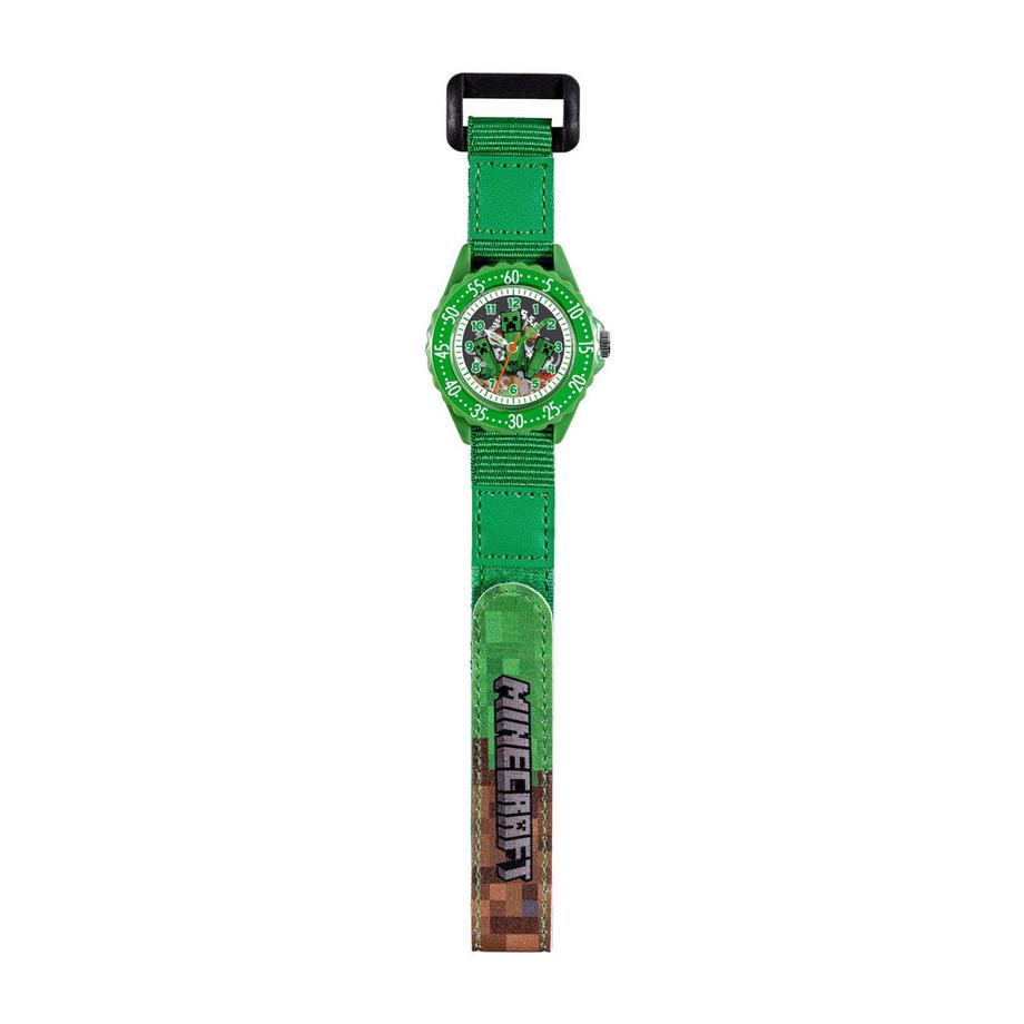 Disney  Montre Éducative (Time Teacher) Minecraft avec Bracelet en Tissu 