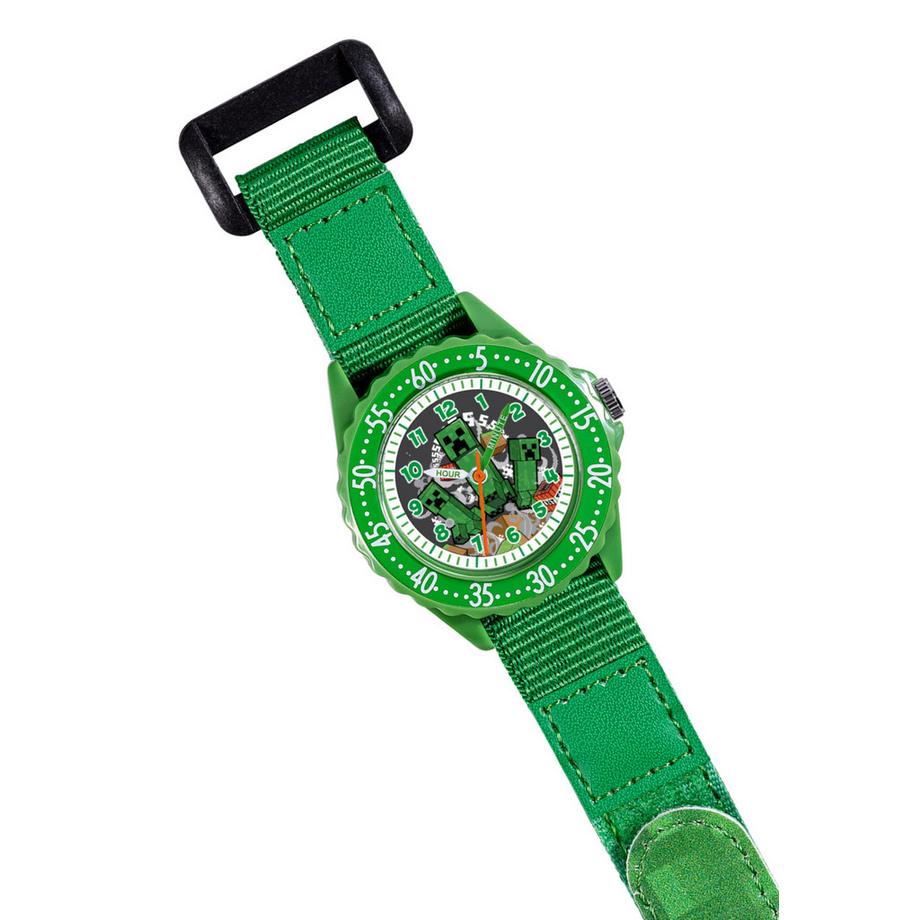 Disney  Montre Éducative (Time Teacher) Minecraft avec Bracelet en Tissu 