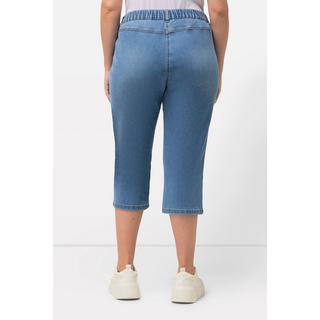 Ulla Popken  Corsaire en jean stretch Sienna, jambe étroite et taille élastique 