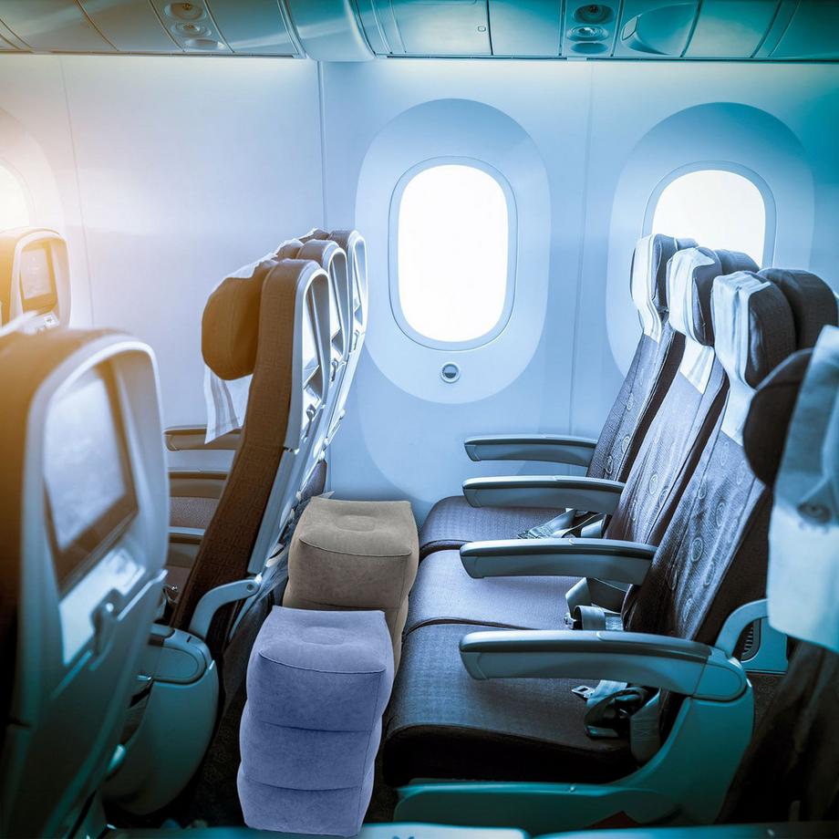 Intirilife Cuscino Poggiapiedi da Viaggio con Borsa e Pompa ad Aria  
