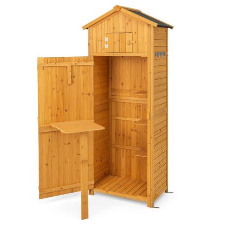 B2X Armoire d'équipement pour abri de jardin pour extérieur 75 x 50 x 180,5 cm naturel  