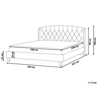 Beliani Letto con rete a doghe en Poliestere Glamour BORDEAUX  