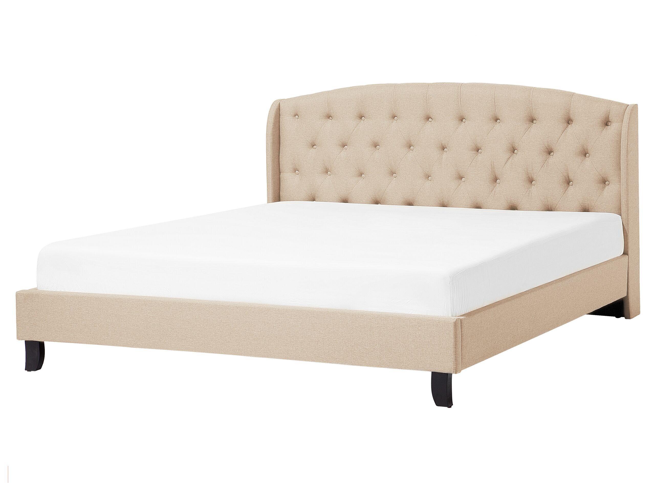 Beliani Letto con rete a doghe en Poliestere Glamour BORDEAUX  