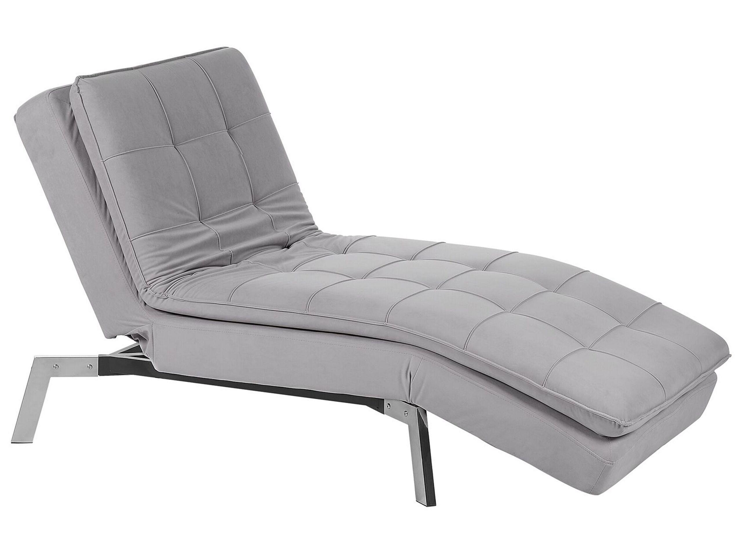 Beliani Chaiselongue aus Samtstoff Modern LOIRET  