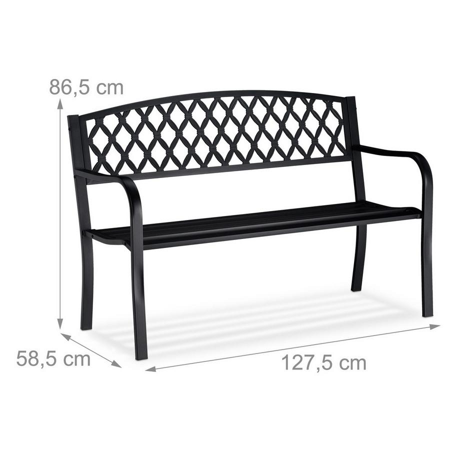 B2X Metall-Gartenbank mit Flechtmuster  