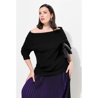 Ulla Popken Pullover Schulterausschnitt Langarm Feinstrick  