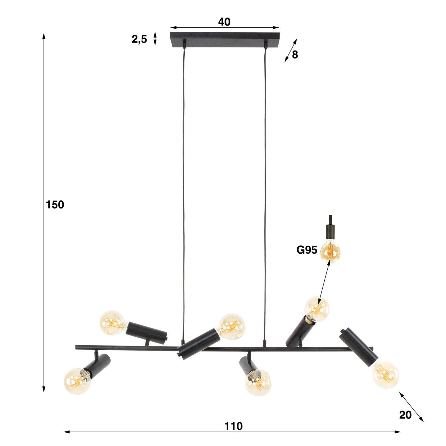 mutoni Lampe suspendue Point 6L  