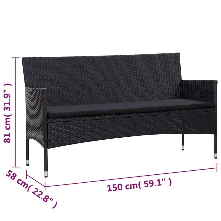 VidaXL Gartensofa poly-rattan  