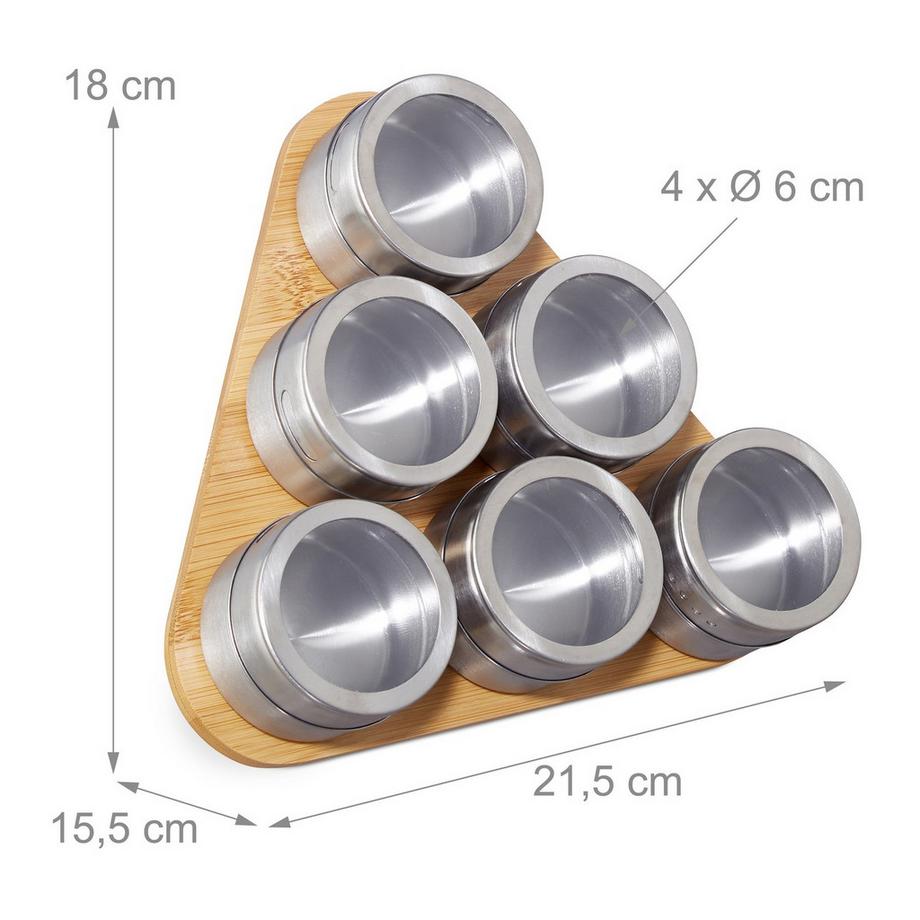 B2X  Bambusregal mit magnetischen Gewürzgläsern 