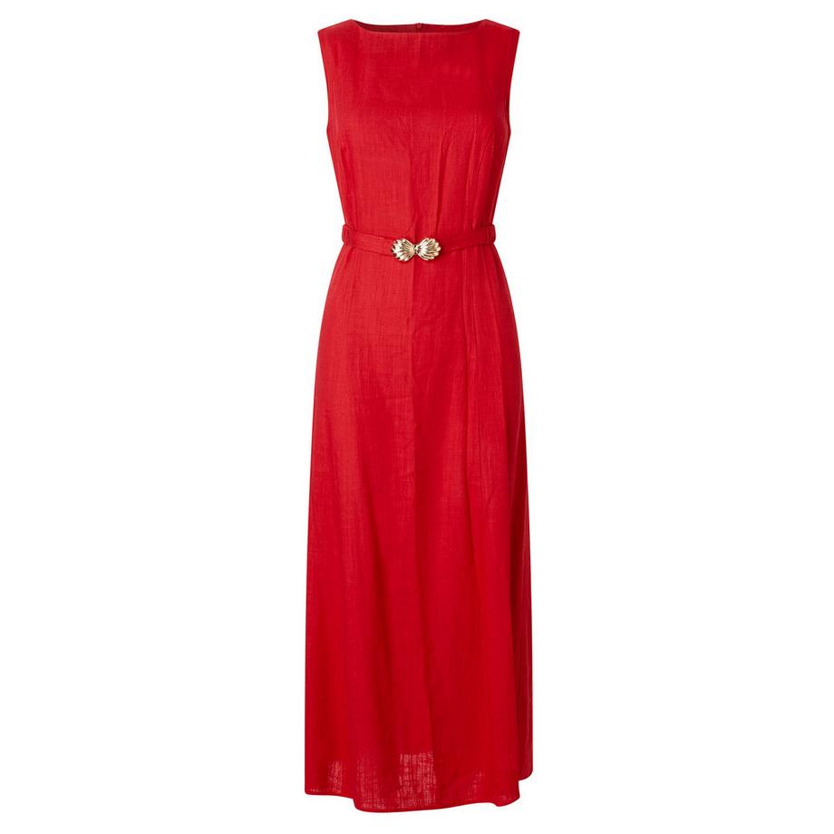 Joe Browns Robe Col Bateau en Mélange de Lin avec Ceinture à Nouer  