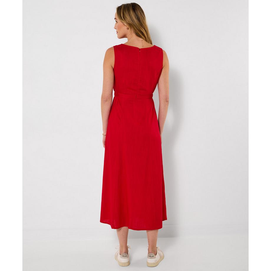 Joe Browns Robe Col Bateau en Mélange de Lin avec Ceinture à Nouer  