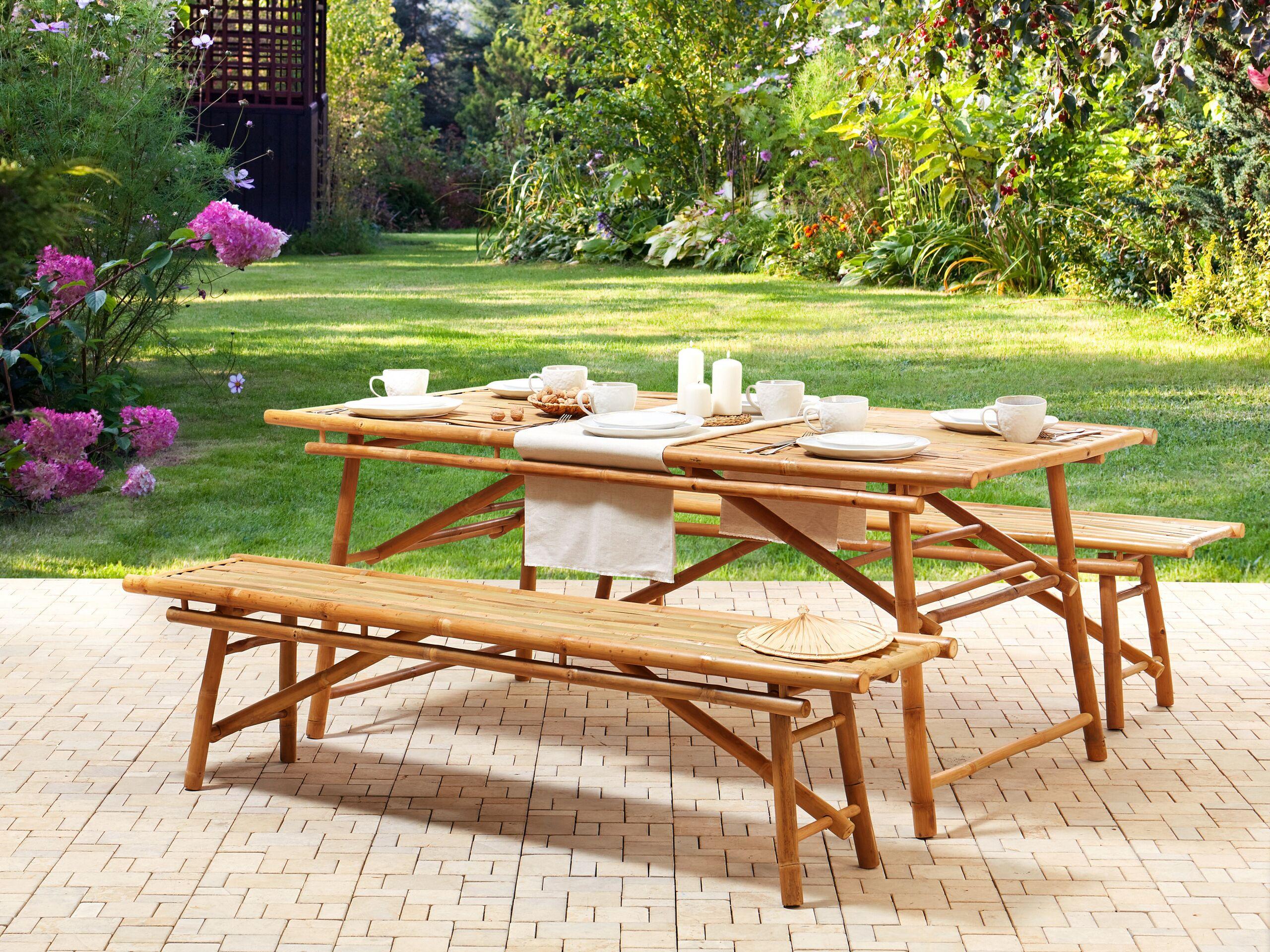 Beliani Banc de jardin en Bambou Boho TINDARI  