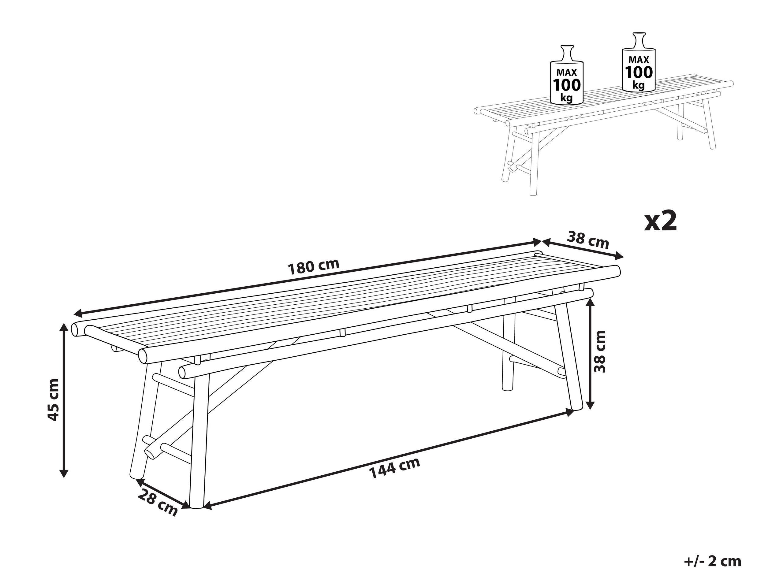 Beliani Banc de jardin en Bambou Boho TINDARI  