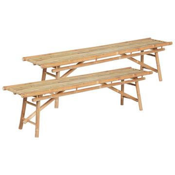 Lot de 2 bancs de jardin en Bambou Boho TINDARI