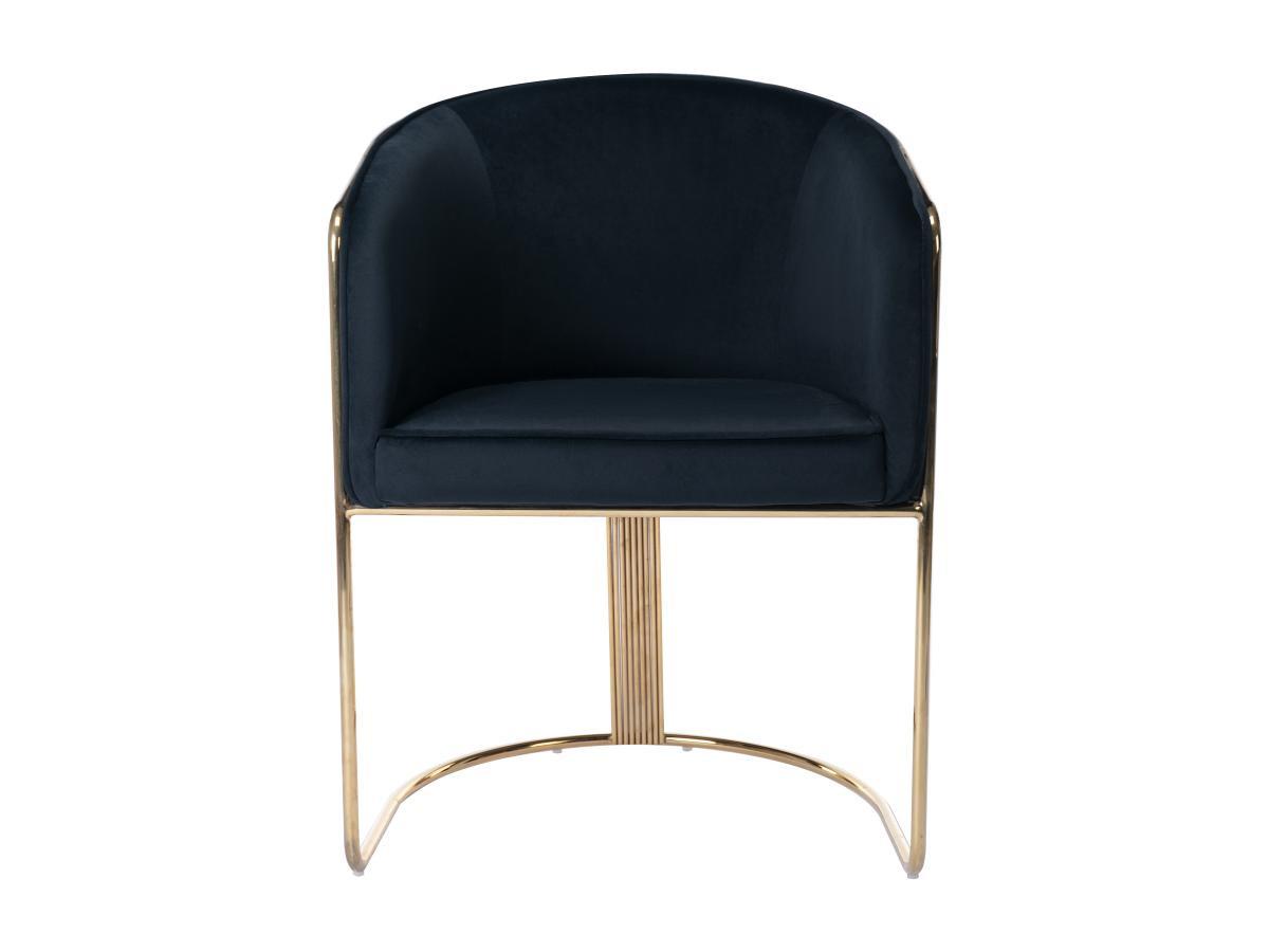 PASCAL MORABITO Chaise avec accoudoirs en velours et métal - Noir et doré - JOSETHE de Pascal MORABITO  