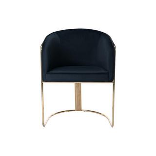 PASCAL MORABITO Chaise avec accoudoirs en velours et métal - Noir et doré - JOSETHE de Pascal MORABITO  