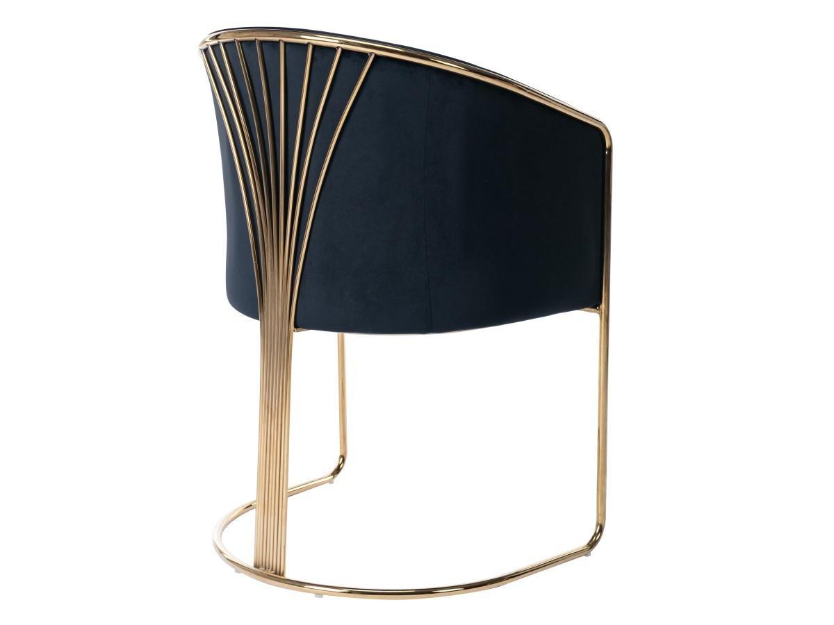 PASCAL MORABITO Chaise avec accoudoirs en velours et métal - Noir et doré - JOSETHE de Pascal MORABITO  