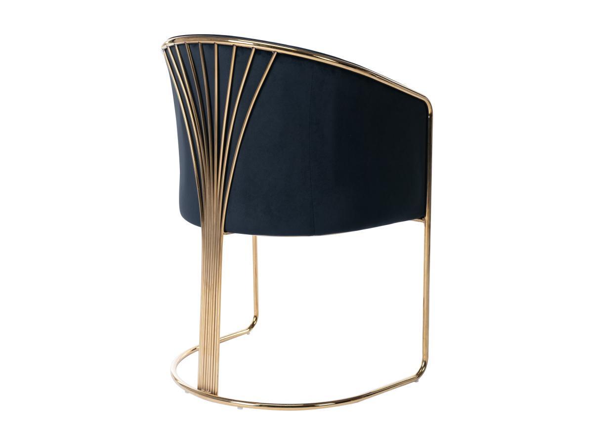 PASCAL MORABITO Chaise avec accoudoirs en velours et métal - Noir et doré - JOSETHE de Pascal MORABITO  