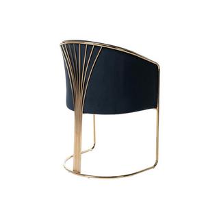 PASCAL MORABITO Chaise avec accoudoirs en velours et métal - Noir et doré - JOSETHE de Pascal MORABITO  