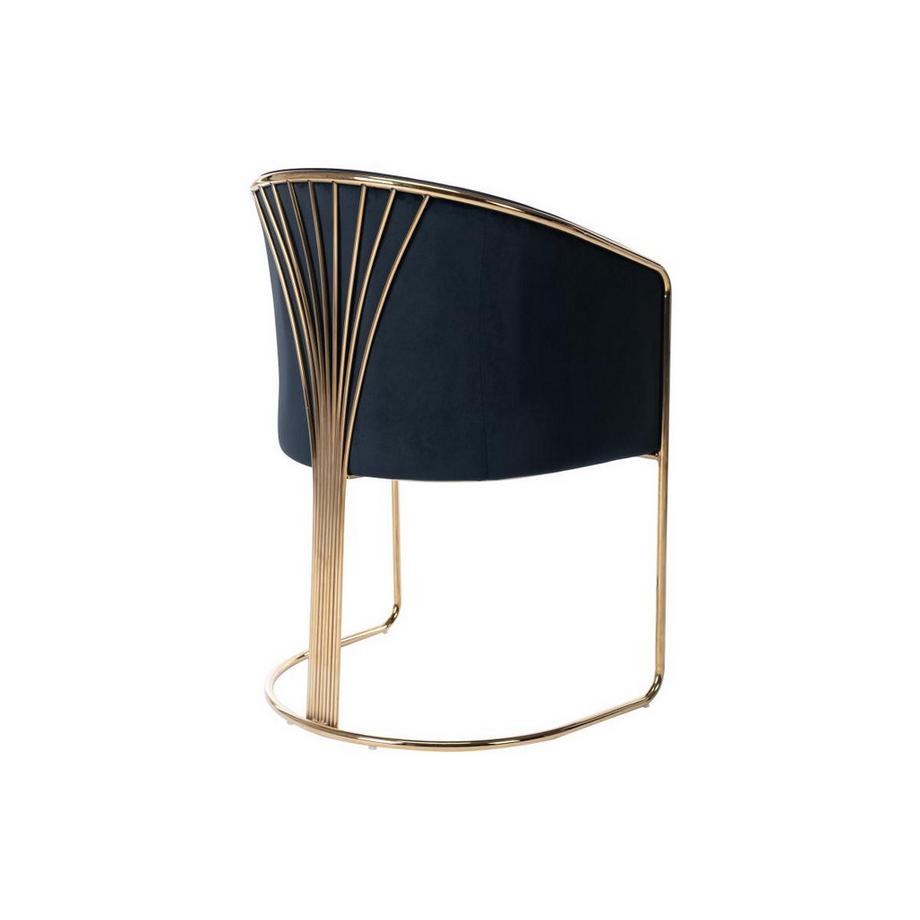 PASCAL MORABITO Stuhl mit Armlehnen - Samt & Metall - Schwarz und Goldfarben - JOSETHE von Pascal MORABITO  