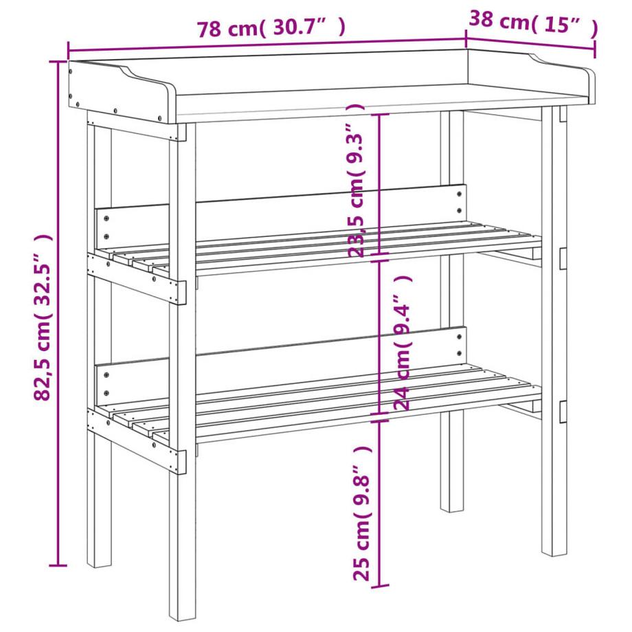 VidaXL Table à plantes bois  
