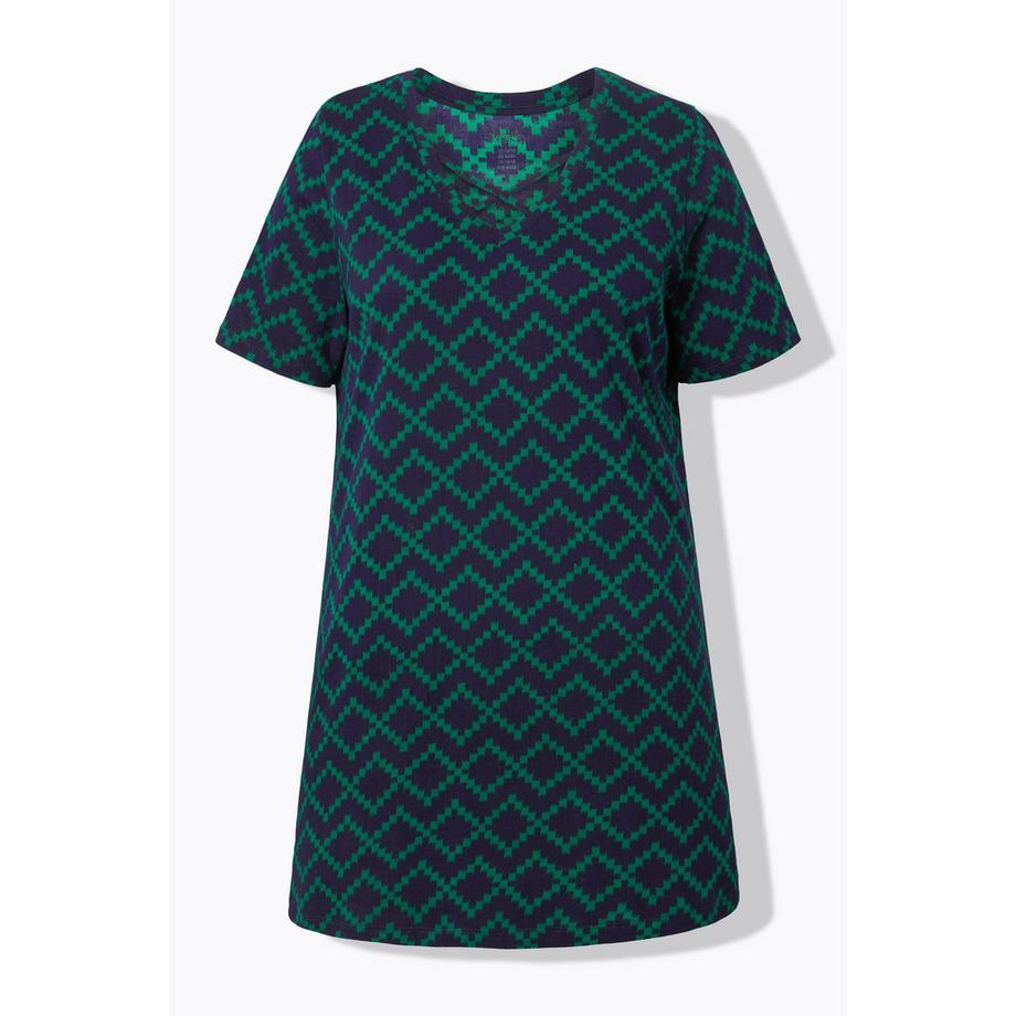 Ulla Popken Maglia lunga Spalline decorative Linea ad A Scollo a V Mezza manica  